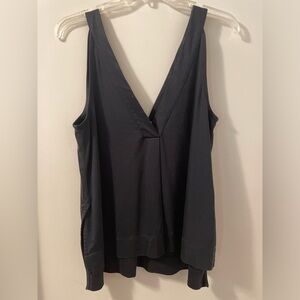 Madewell Night Out V Neck front and back Black Tank Sz L